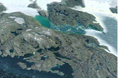 Vue de la baie de Disko (Google Earth)